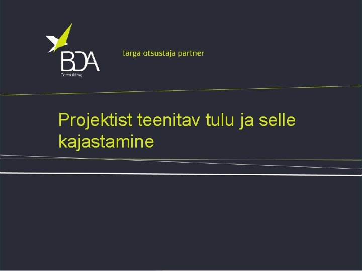 Projektist teenitav tulu ja selle kajastamine 