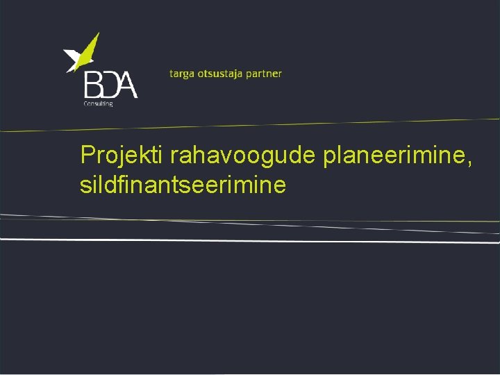 Projekti rahavoogude planeerimine, sildfinantseerimine 