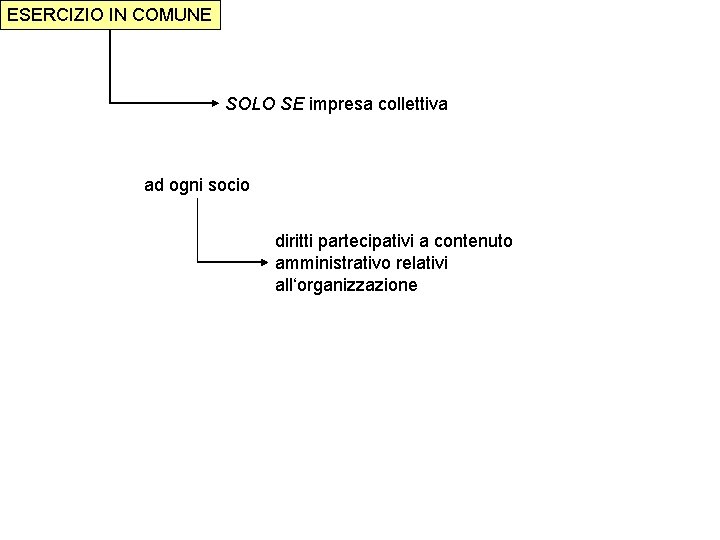 ESERCIZIO IN COMUNE SOLO SE impresa collettiva ad ogni socio diritti partecipativi a contenuto ESERCIZIO IN COMUNE SOLO SE impresa collettiva ad ogni socio diritti partecipativi a contenuto