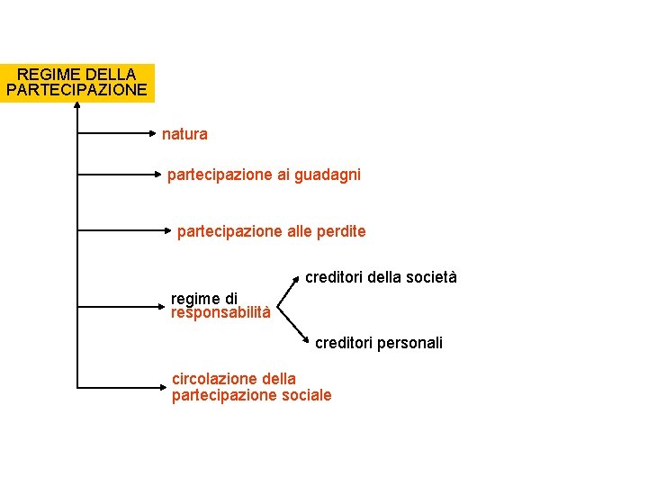 REGIME DELLA PARTECIPAZIONE natura partecipazione ai guadagni partecipazione alle perdite creditori della società regime