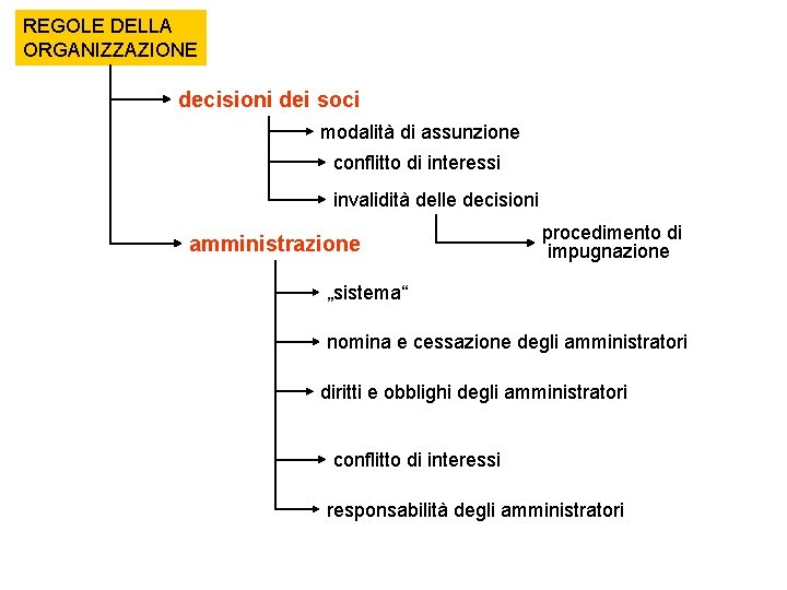REGOLE DELLA ORGANIZZAZIONE decisioni dei soci modalità di assunzione conflitto di interessi invalidità delle REGOLE DELLA ORGANIZZAZIONE decisioni dei soci modalità di assunzione conflitto di interessi invalidità delle