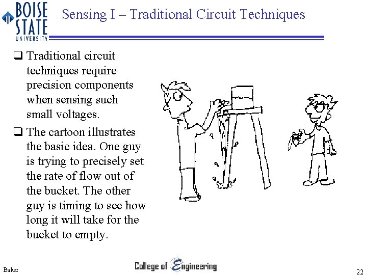 Sensing I – Traditional Circuit Techniques q Traditional circuit techniques require precision components when