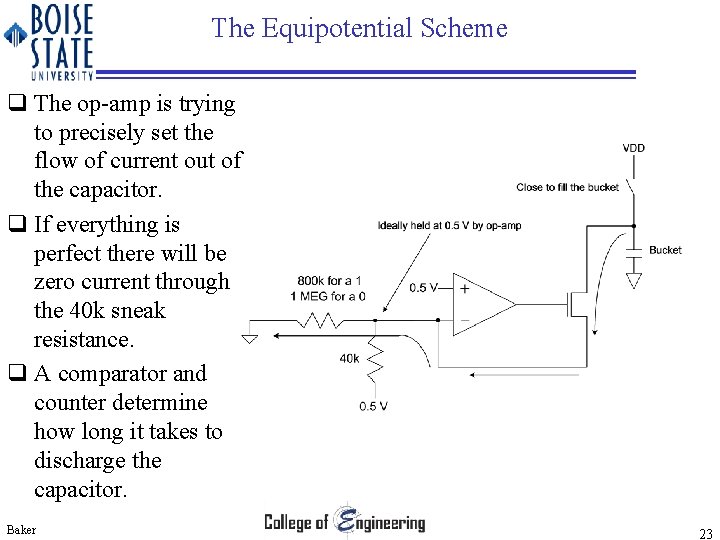 The Equipotential Scheme q The op-amp is trying to precisely set the flow of