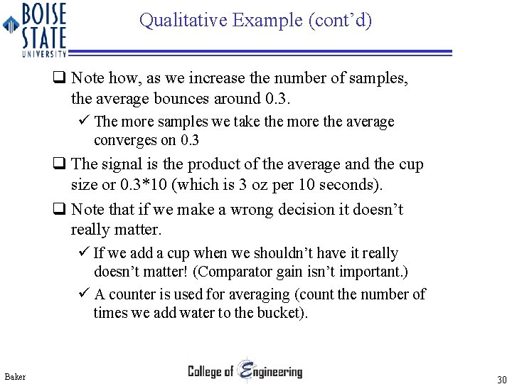 Qualitative Example (cont’d) q Note how, as we increase the number of samples, the