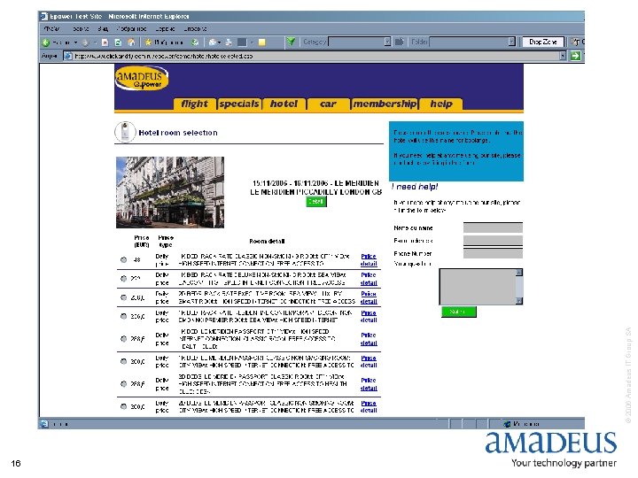 16 © 2006 Amadeus IT Group SA 