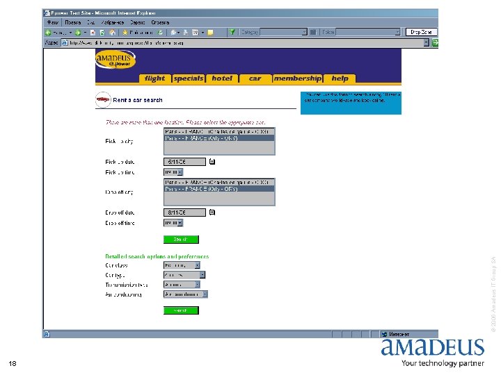 18 © 2006 Amadeus IT Group SA 