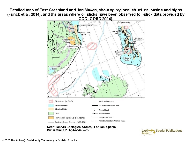 Detailed map of East Greenland Jan Mayen, showing regional structural basins and highs (Funck