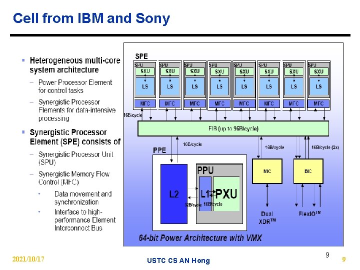 Cell from IBM and Sony 2021/10/17 USTC CS AN Hong 9 9 