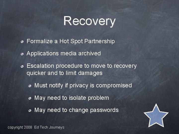 Recovery Formalize a Hot Spot Partnership Applications media archived Escalation procedure to move to