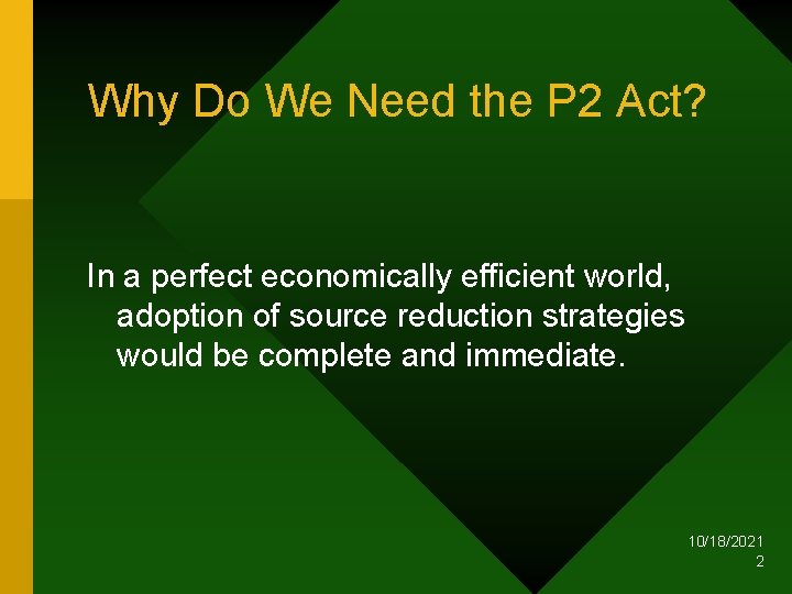 Implementing the Pollution Prevention Act of 1990 Leading