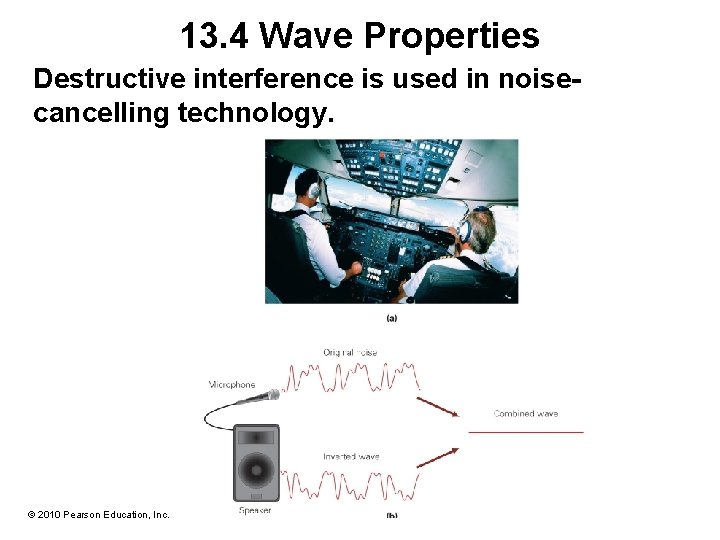 13. 4 Wave Properties Destructive interference is used in noisecancelling technology. © 2010 Pearson 13. 4 Wave Properties Destructive interference is used in noisecancelling technology. © 2010 Pearson
