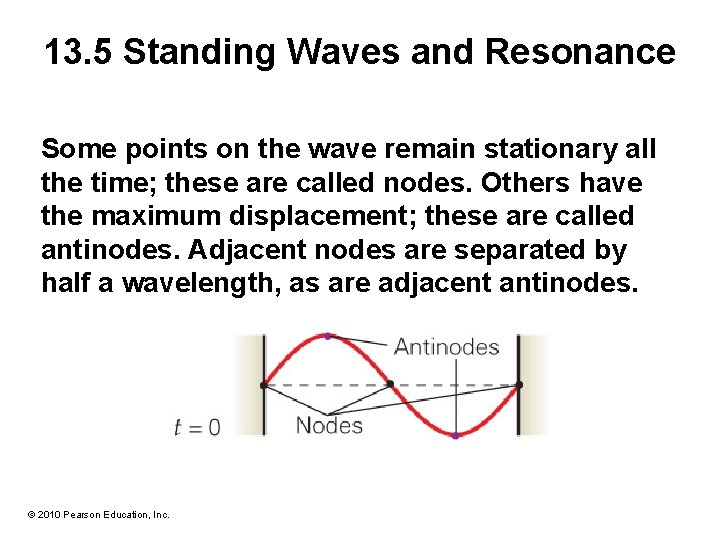 13. 5 Standing Waves and Resonance Some points on the wave remain stationary all 13. 5 Standing Waves and Resonance Some points on the wave remain stationary all