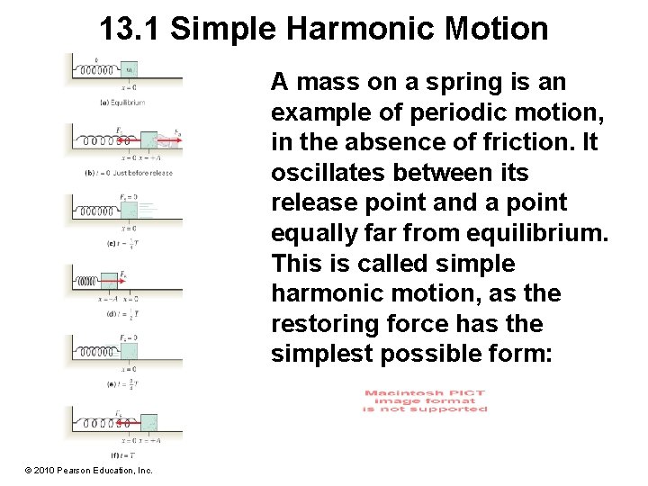 13. 1 Simple Harmonic Motion A mass on a spring is an example of 13. 1 Simple Harmonic Motion A mass on a spring is an example of