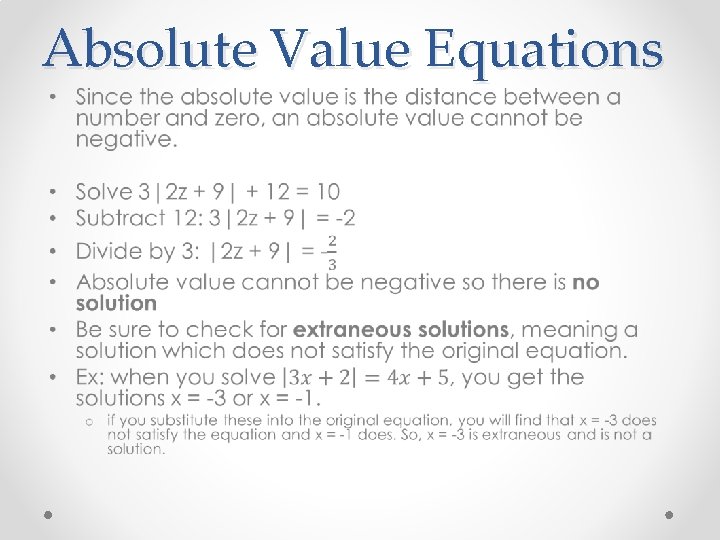 Absolute Value Equations • 