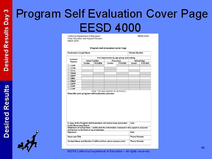 Desired Results Day 3 Desired Results Program Self Evaluation Cover Page EESD 4000 69