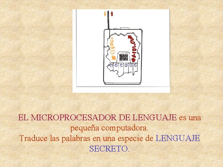 EL MICROPROCESADOR DE LENGUAJE es una pequeña computadora. Traduce las palabras en una especie