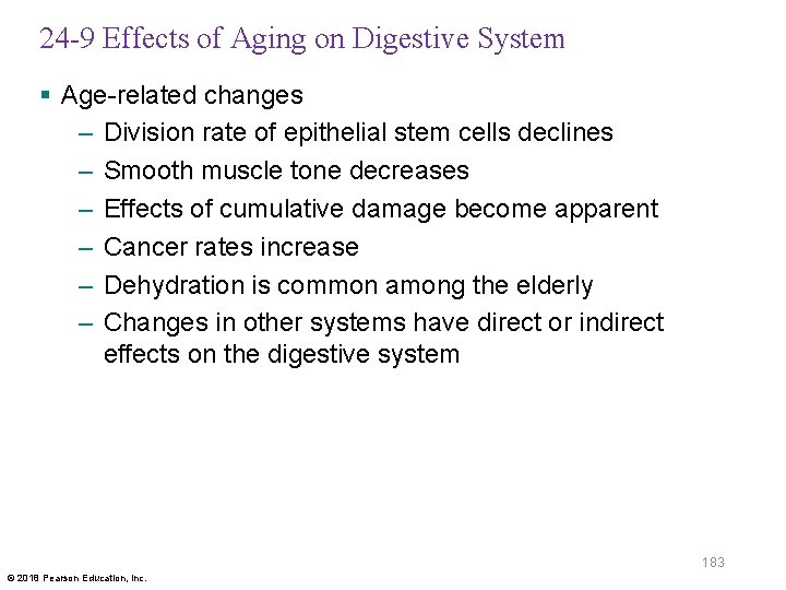 24 -9 Effects of Aging on Digestive System § Age-related changes – Division rate