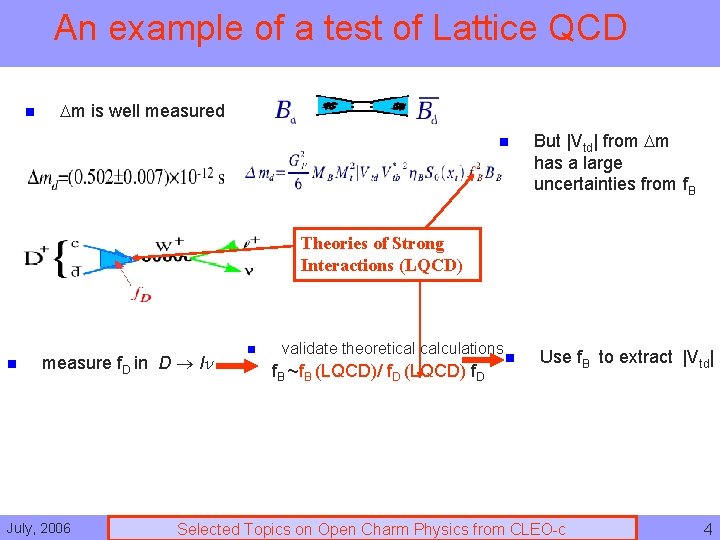 An example of a test of Lattice QCD n m is well measured n