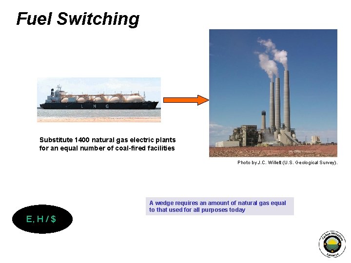 Fuel Switching Substitute 1400 natural gas electric plants for an equal number of coal-fired