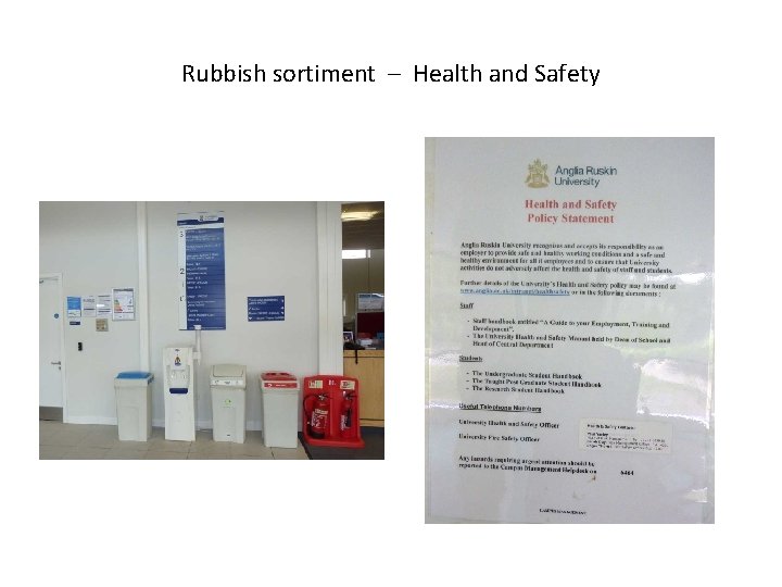 Rubbish sortiment – Health and Safety 