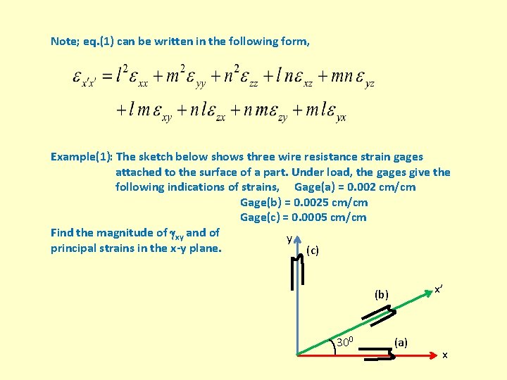 Note; eq. (1) can be written in the following form, Example(1): The sketch below
