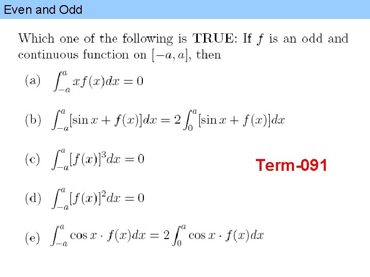 Even and Odd Term-091 