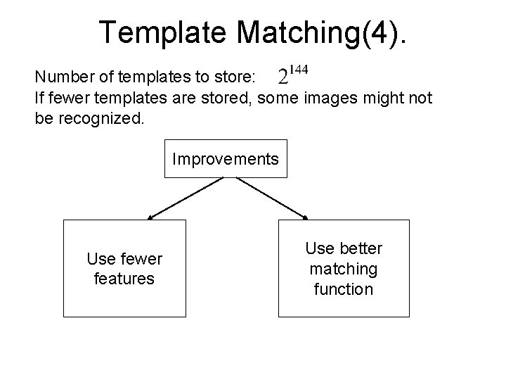 Template Matching(4). Number of templates to store: If fewer templates are stored, some images