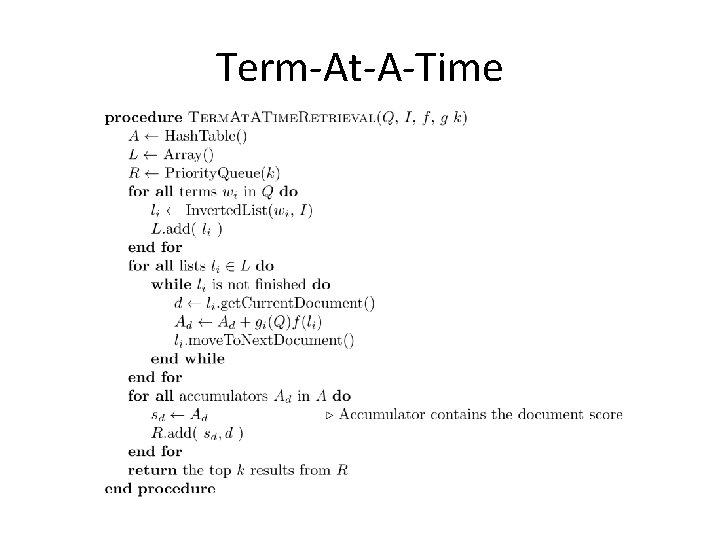Term-At-A-Time 