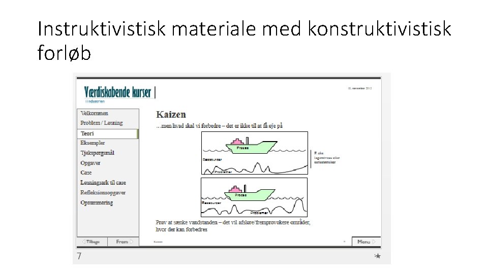 Instruktivistisk materiale med konstruktivistisk forløb 