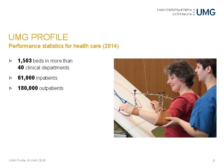 UMG PROFILE Performance statistics for health care (2014) 1, 503 beds in more than