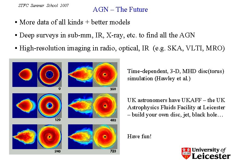 STFC Summer School 2007 AGN – The Future • More data of all kinds