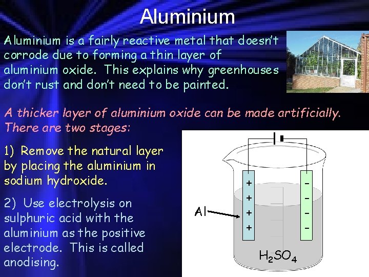 Aluminium is a fairly reactive metal that doesn’t corrode due to forming a thin