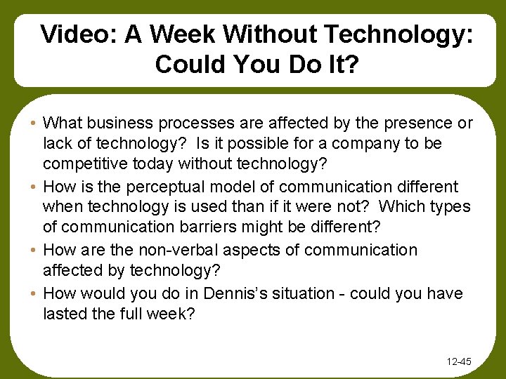 Video: A Week Without Technology: Could You Do It? • What business processes are