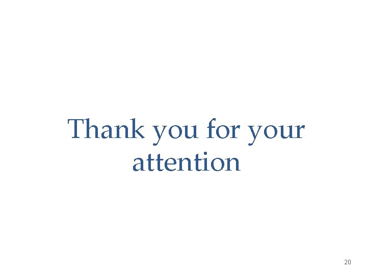 Thank you for your attention 20 