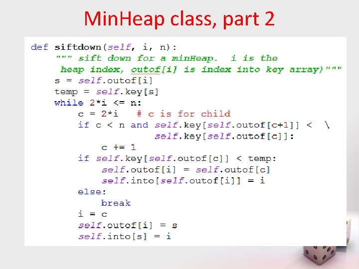 Min. Heap class, part 2 