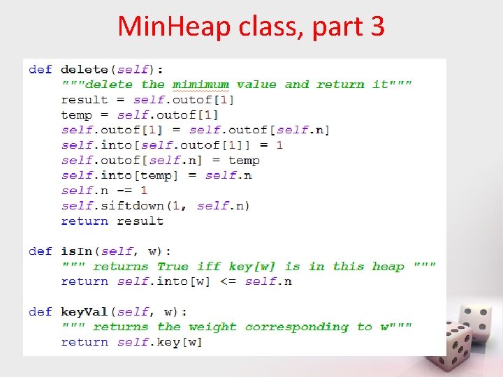Min. Heap class, part 3 