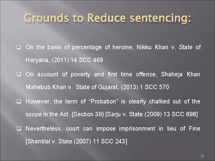 Grounds to Reduce sentencing: q On the basis of percentage of heroine, Nikku Khan