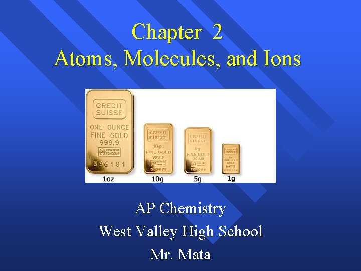 Chapter 2 Atoms, Molecules, and Ions AP Chemistry West Valley High School Mr. Mata