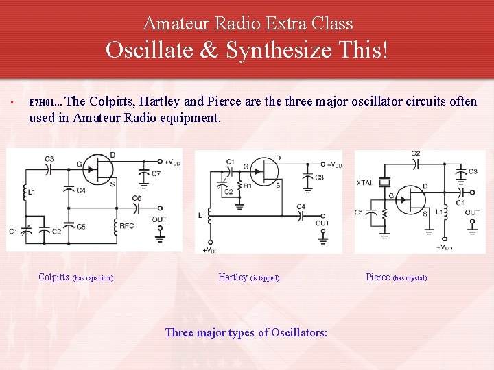 Amateur Radio Extra Class Oscillate & Synthesize This! • The Colpitts, Hartley and Pierce