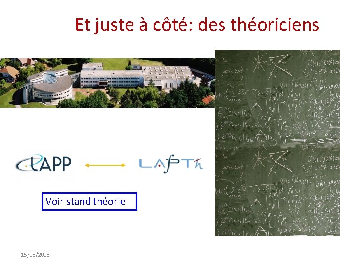 Et juste à côté: des théoriciens Voir stand théorie 15/03/2018 