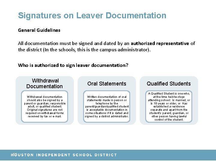 Signatures on Leaver Documentation General Guidelines All documentation must be signed and dated by