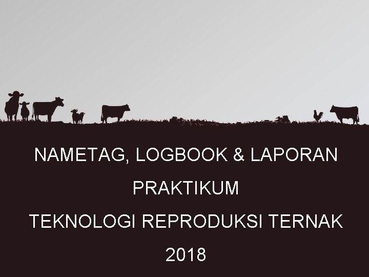 NAMETAG, LOGBOOK & LAPORAN PRAKTIKUM TEKNOLOGI REPRODUKSI TERNAK 2018 