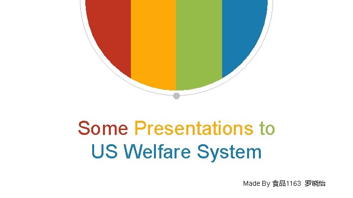 Some Presentations to US Welfare System Made By 食品1163 罗晓怡 