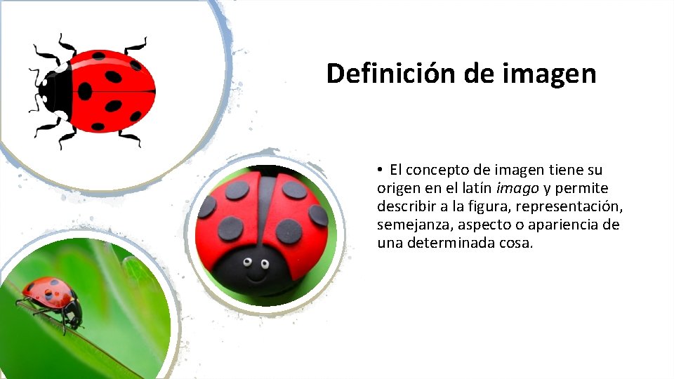 Definición de imagen • El concepto de imagen tiene su origen en el latín Definición de imagen • El concepto de imagen tiene su origen en el latín
