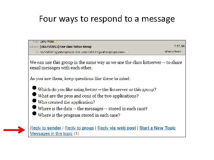Four ways to respond to a message 
