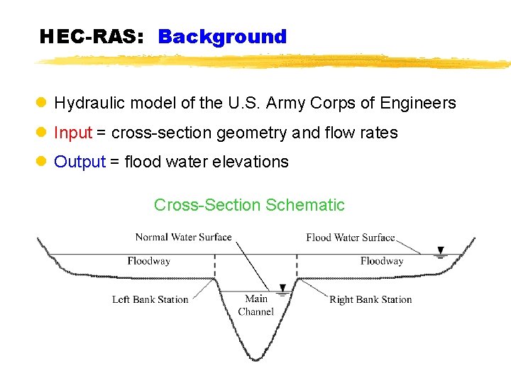 HEC-RAS: Background l Hydraulic model of the U. S. Army Corps of Engineers l