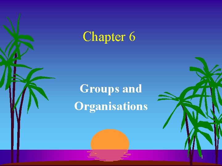 Chapter 6 Groups and Organisations 1 
