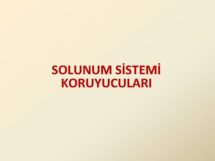 SOLUNUM SİSTEMİ KORUYUCULARI 