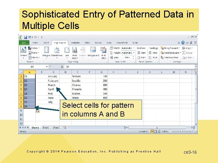 Sophisticated Entry of Patterned Data in Multiple Cells Select cells for pattern in columns