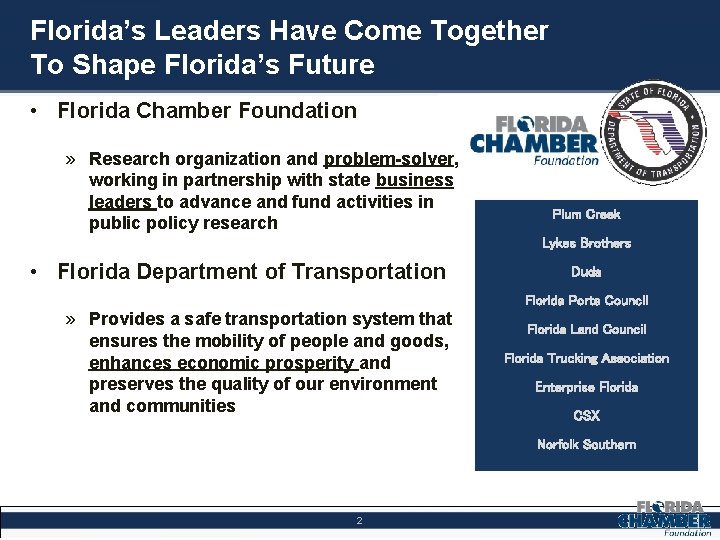 Florida’s Leaders Have Come Together To Shape Florida’s Future • Florida Chamber Foundation »